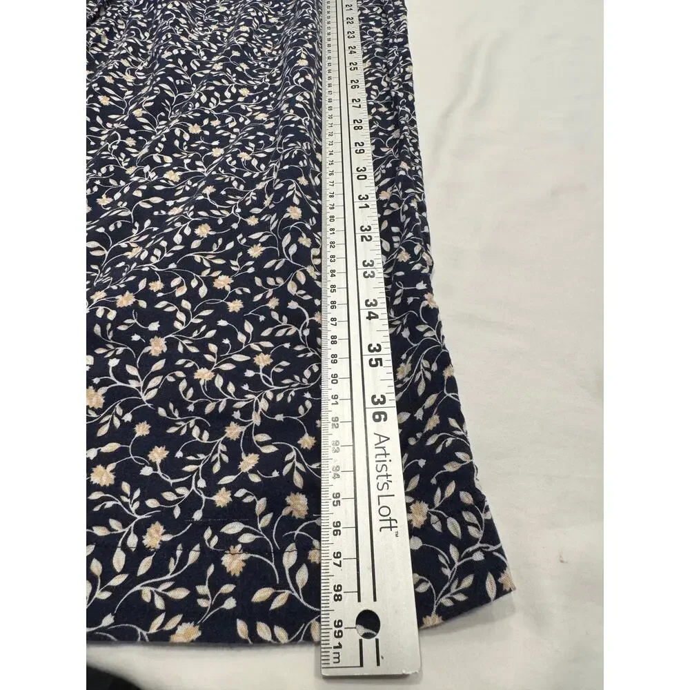 Old Navy Smocked Jersey Cami Jumpsuit XL Blue Ditsy Floral Square Neck Spaghetti - Picture 8 of 12